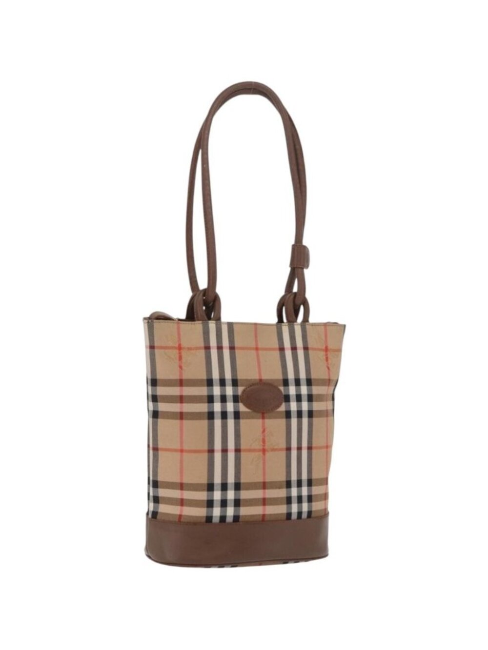 BURBERRY Nova Check Tote Bag Canvas Beige Gold